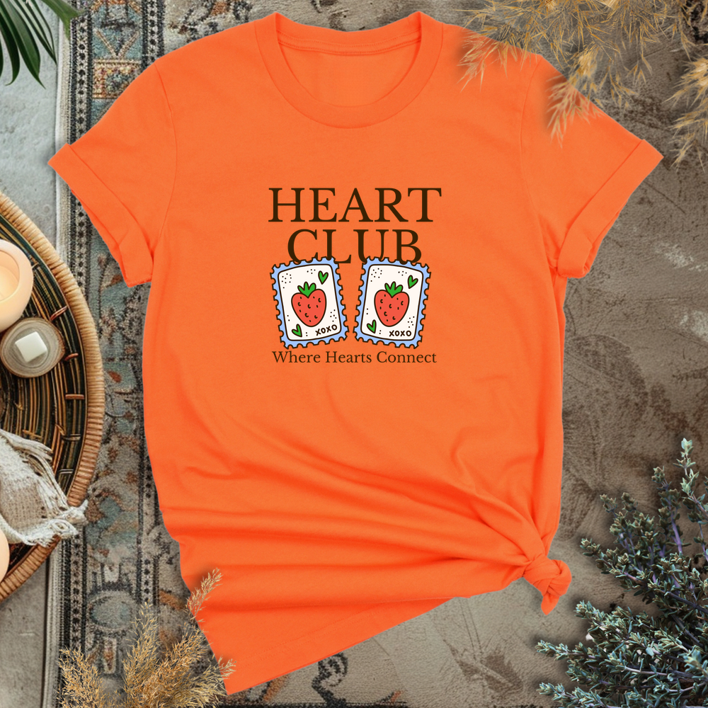 Strawberry Heart Club T-Shirt - Orange