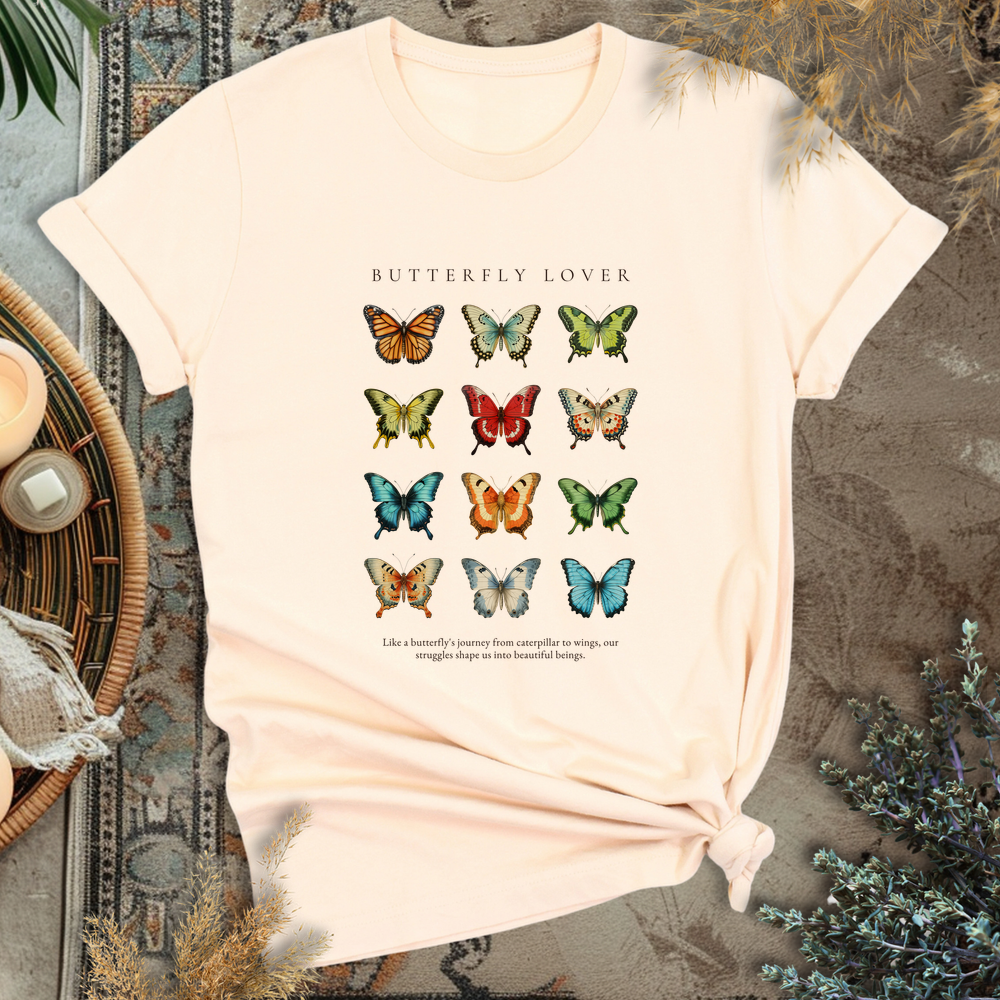 Rise & Shine Butterfly T-Shirt - Soft Cream