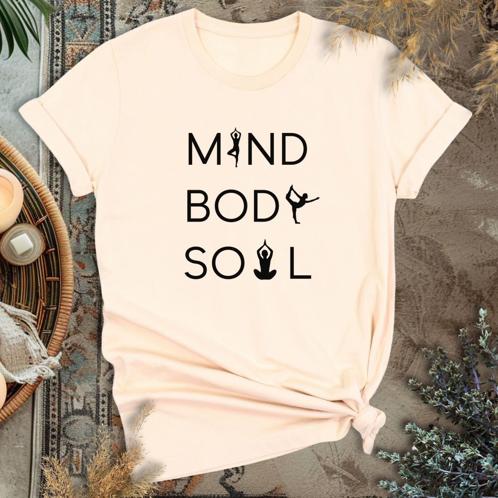 Mind Body Soul T-Shirt - Soft Cream